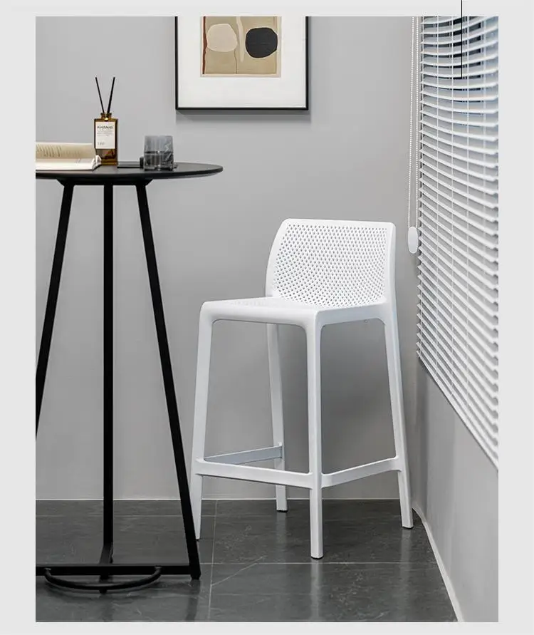 New design PP plastic bar stool high chair cafe and restaurant furniture Nordic style bar chairs
