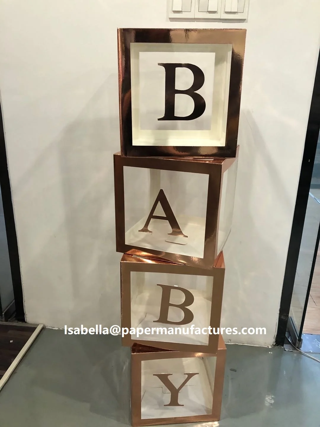  Baby Shower коробки Свадебная вечеринка аксессуары (4 шт. прозрачные воздушные шары Декор с буквенным принтом Индивидуальные детские блоки дизайн для мальчиков и