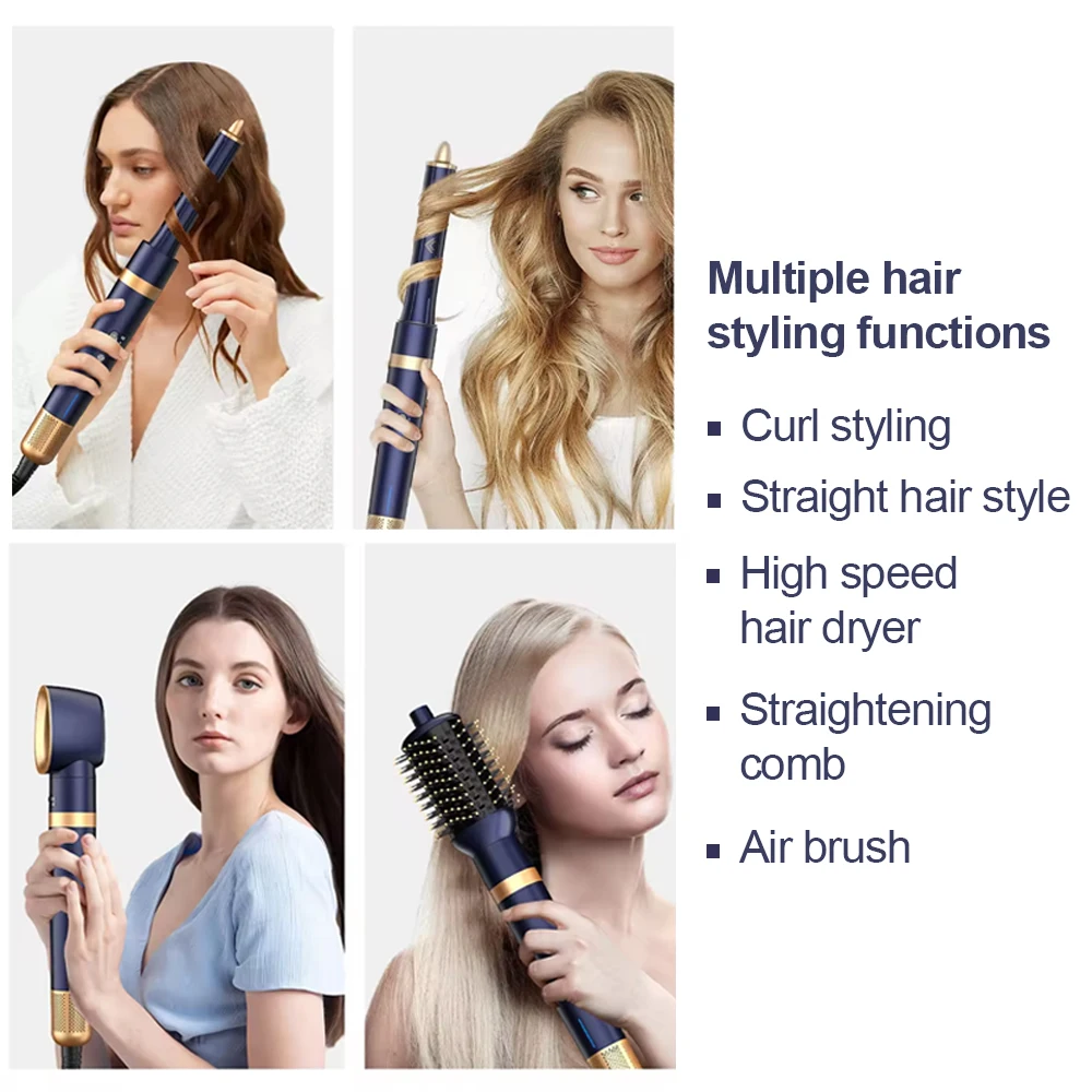 Revair Reverse Hair Dryer Straightener 8 In 1 Electric Hair Dryer Blow Hair Curler Hot Comb For Home Salon With Leather Case