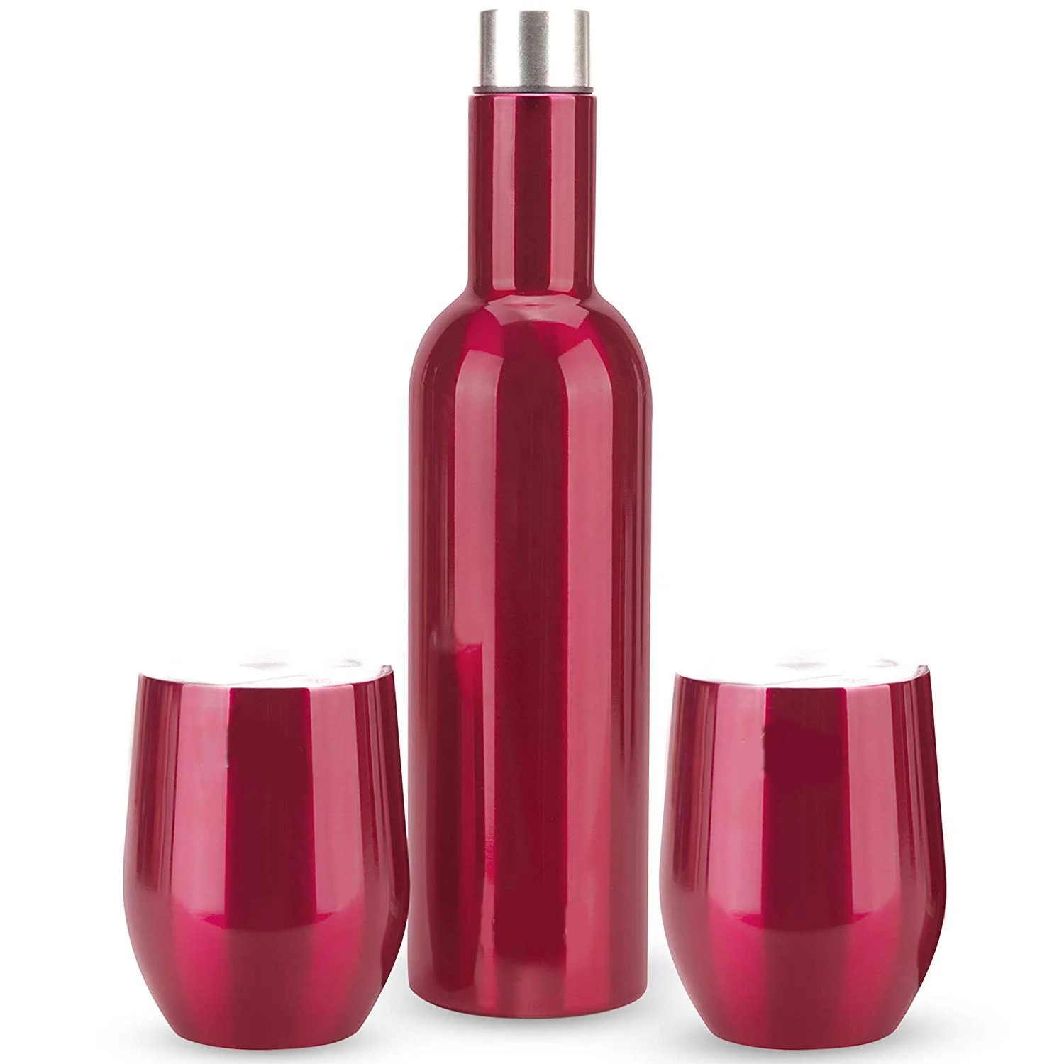 25oz Sublimation Blank Stainless Steel Set Design 750ml Wine Tumbler Set With Slide Lid Straw