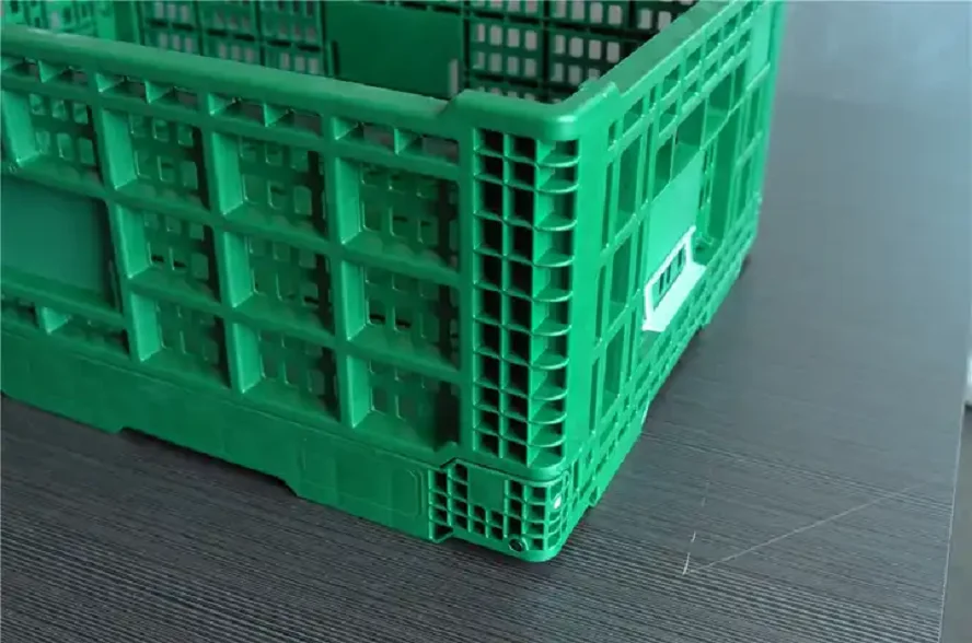 Uni-Silent Folding Storage Crate Plastic Stackable Collapsible Box Fruit Vegetable Baskets Storage Bins Milk Container LK604022W