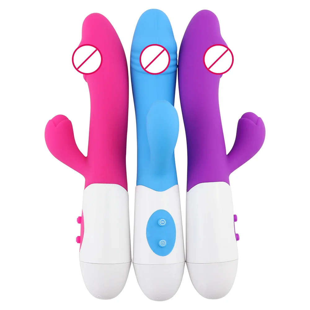 10 Speeds Silicone Dual Fake Dildo Vibrators Vibration Massager Battery G-spot Stimulator Stimulating Vibrator Sex Products