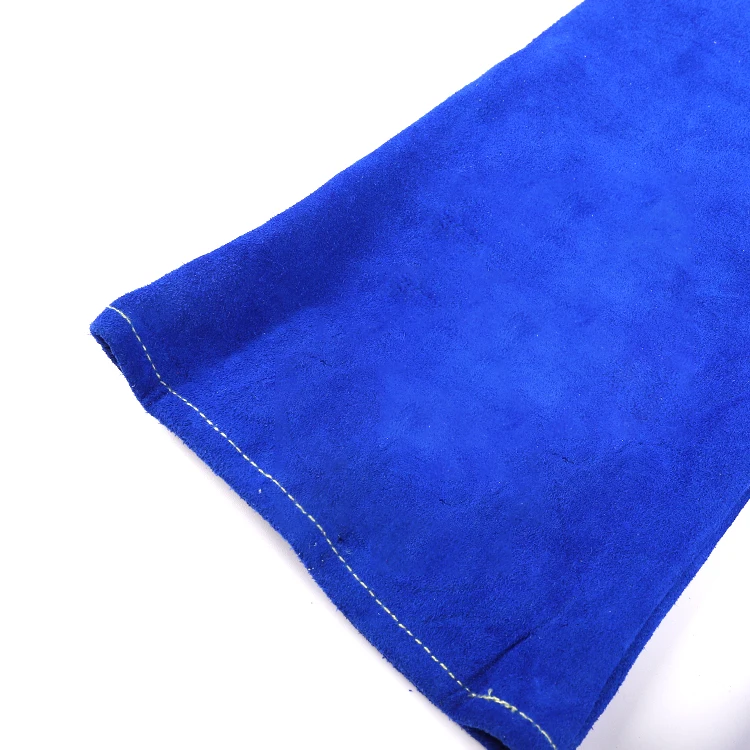grade AB 14 inches royal blue flannelette lined cow split leather winter safety welding gloves