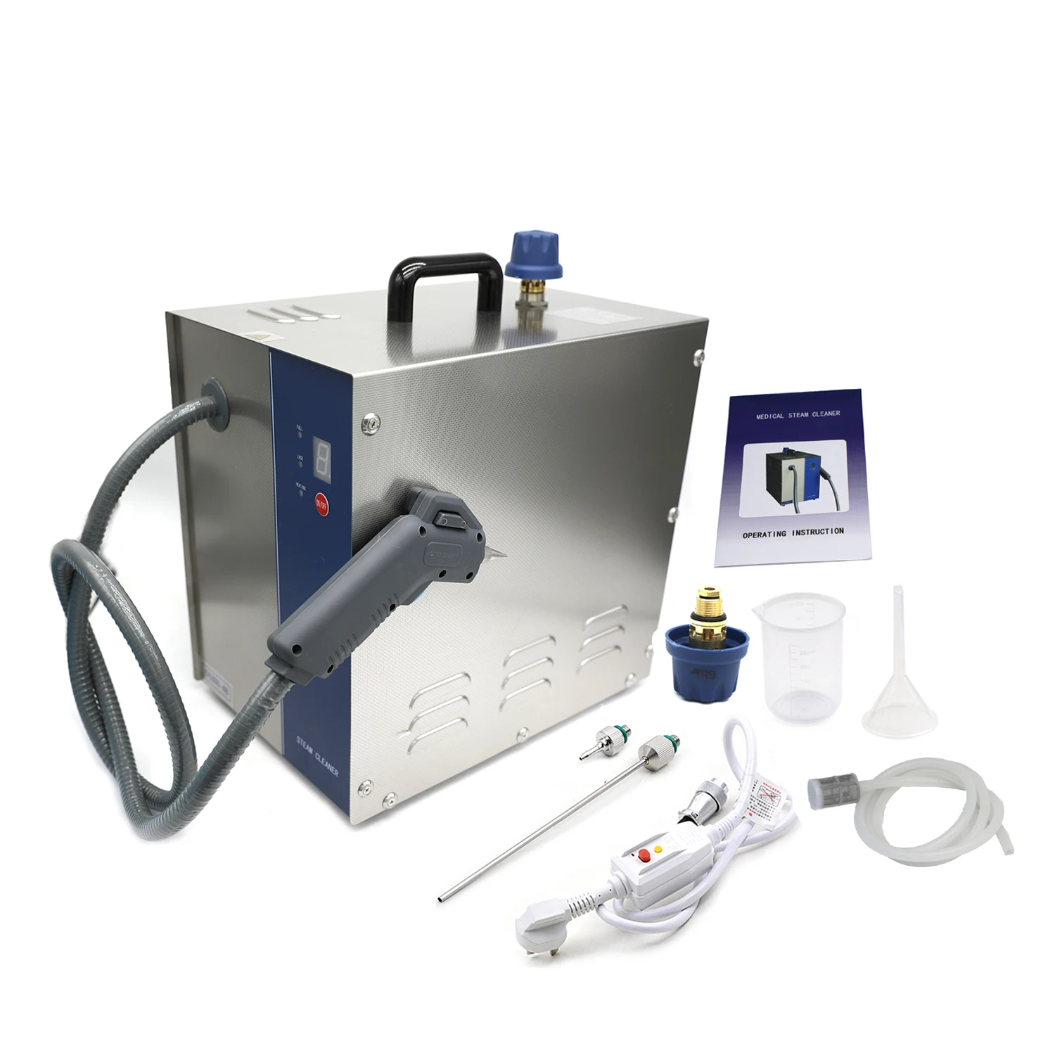 3 Nozzles Jewelers Tool Gold Silver Jewelry Cleaning Kits Water Jet Machine Stainless Steel Steam Cleaner