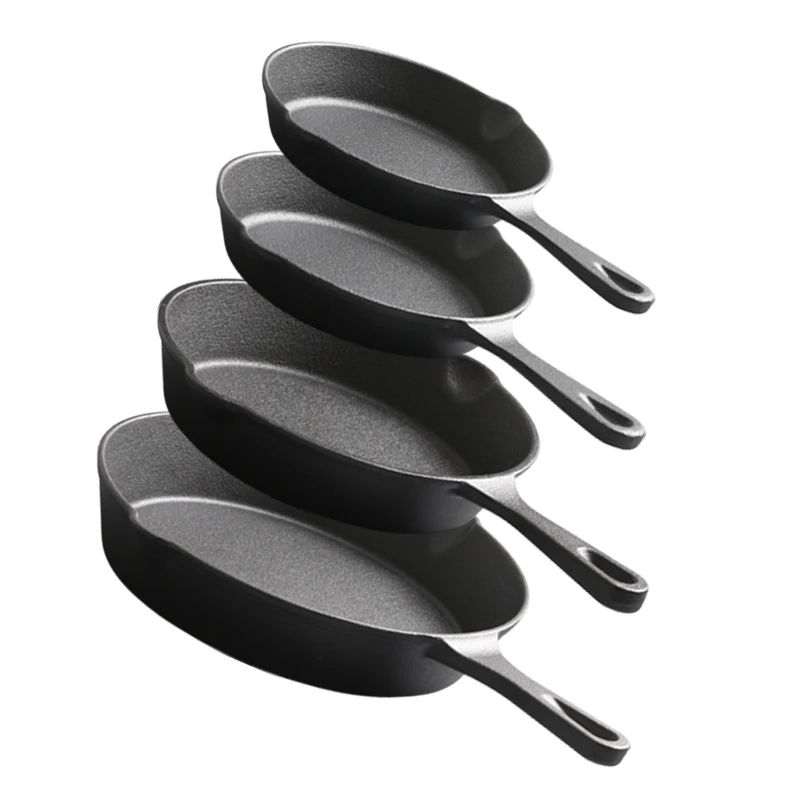 10 inch 12 inch cast iron  round frying pan skillet with handle