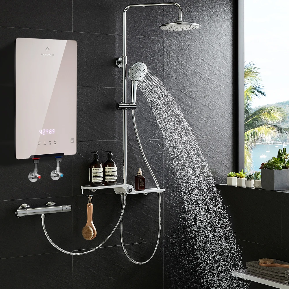 2024 New Hot Bathroom Electric Water Heater Instant Heating with Plastic Housing Wall Mounted for Household Hotel Garage Use