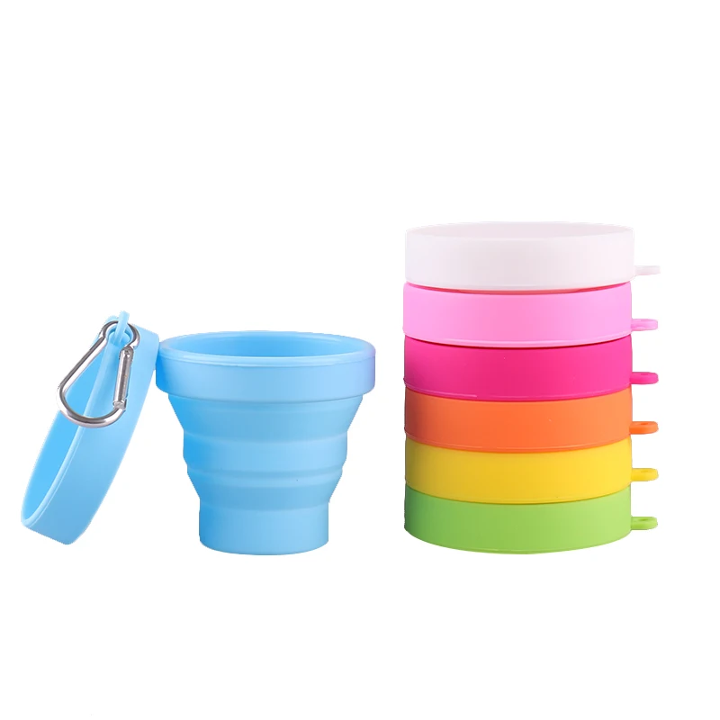Lohas Folding Cup Tumbler Reusable Travel Mugs Drinking Coffee Cup Custom Portable Silicone Foldable Collapsible Silicone 100pcs