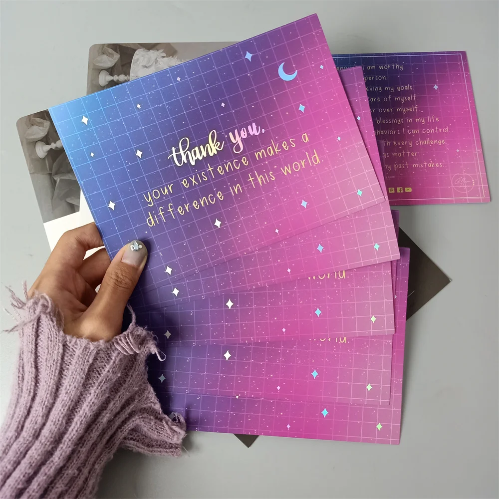 Wholesale Custom Printed Color 400gsm Coated Paper Business Greeting Thank You Cards For Small Business