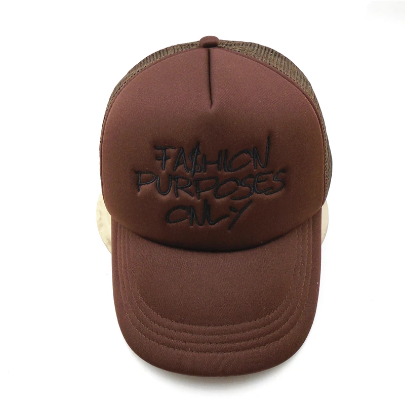 Australia Advertising Promotions Wholesale Free Sample adults size brown Mesh Foam Sport Gorras Embroidered logo trucker cap hat