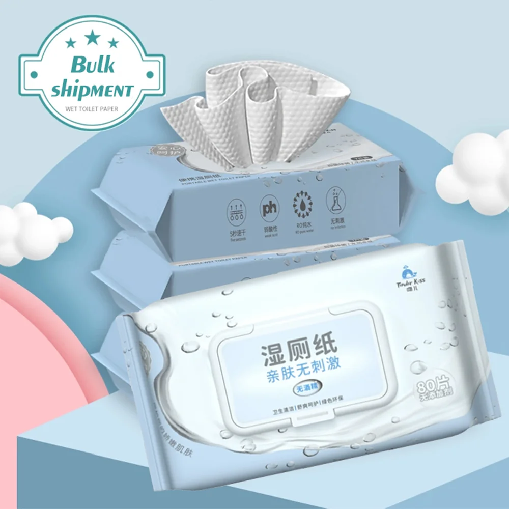 OEM Wet Tissue Baby Wipes 80pcs Natural Baby Hand Mouth Cleaning Wet Wipes