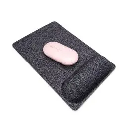 Black portable customized office mouse pad with wrist rest