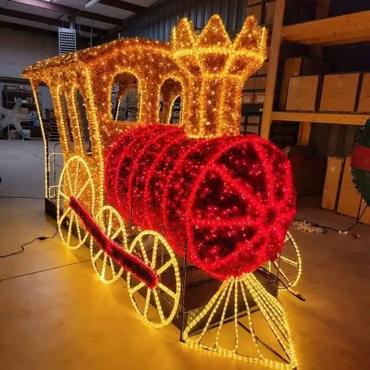Outdoor 3D Train lighted Commercial display large motif lights LED Train for Christmas  New Year