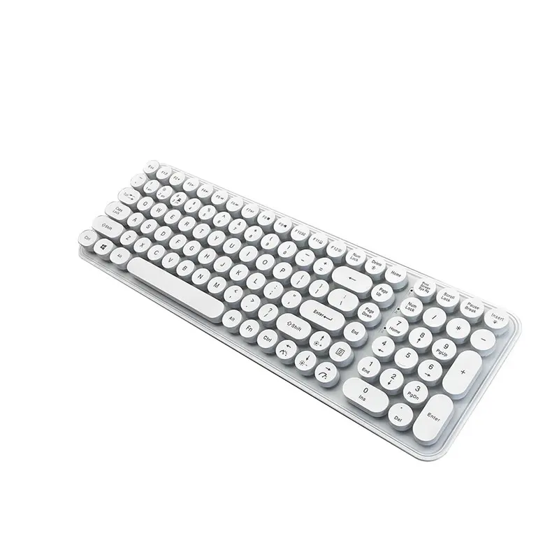 Retro Keys 2.4g Wireless Bluetooth Rechargeable Gaming Keyboard OEM multi Language Layout PC Keyboard
