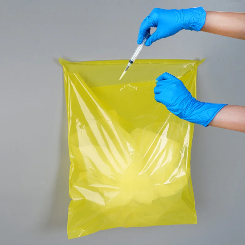 Custom Reclosable Self-adhesive LDPE Plastic Bag Medical Biosafety Biohazard Specining Medicine