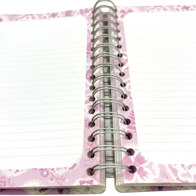 Cover & 240pages Text frosted PVC thickness 65C cover flower design wiro notebook printing