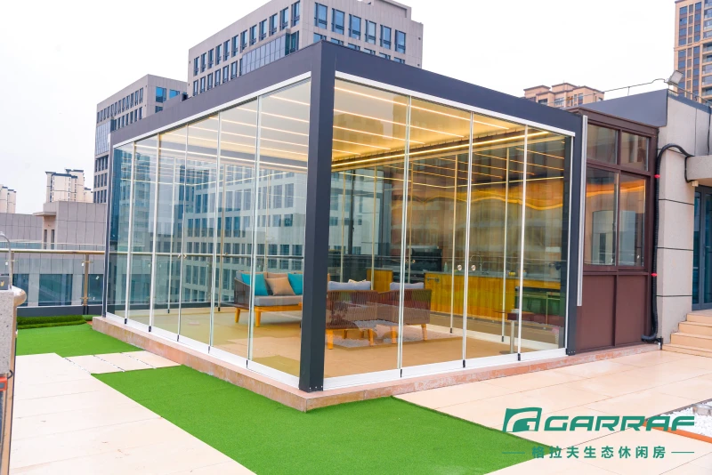 Luxury Aluminum Louver Sun Shade Pergolas Outdoor Garden Electric Automatic Waterproof Sunshade Aluminium Pergola