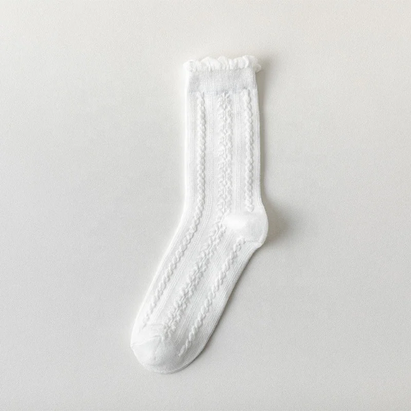 Wholesale Plain White School Student Socks Women Cotton Crew Ankle Socks For Girls