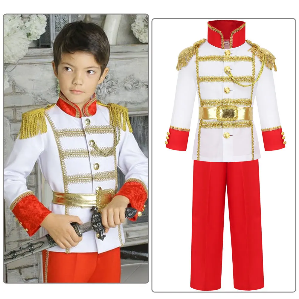 Kids Prince Charming Costume for Children Halloween Cosplay The King Costumes Fantasia Boys Birthday Party Cosplay Clothing Suit
