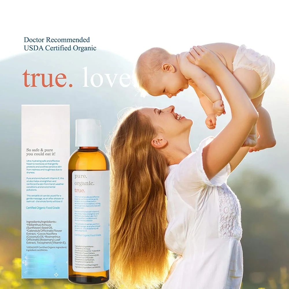 Organic Lavender Calendula Massage Oil Moisturizer For Babies