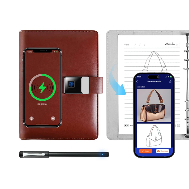 Factory Price 10000 mah Power Bank Notebook Painting AI to Generate Effect Images Smart Notebook  With USB Disk And Software