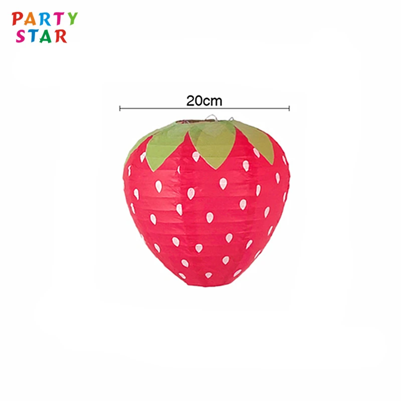 Competitive Price Kindergarten Decoration Foldable 3d Strawberry Shaped Paper Lantern