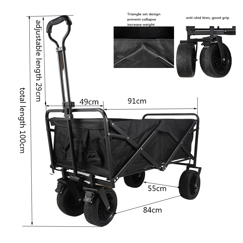 Фабрика OEM Кемпинг 8 дюймов и широкими колесами складной тележки фуры