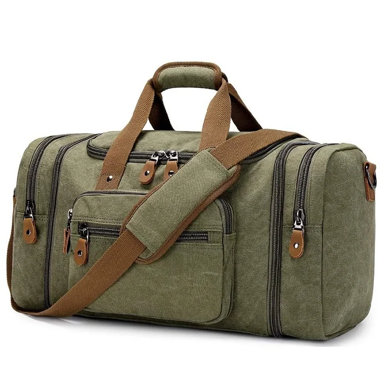 Custom Canvas Duffle Bag for Travel Duffel Overnight Weekender Bag Large Travel Shoulder Tote Bag
