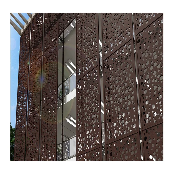 Cladding Wall Material Architectural Laser Cut Aluminum Perforated Metal Panel for Residential Building Facade