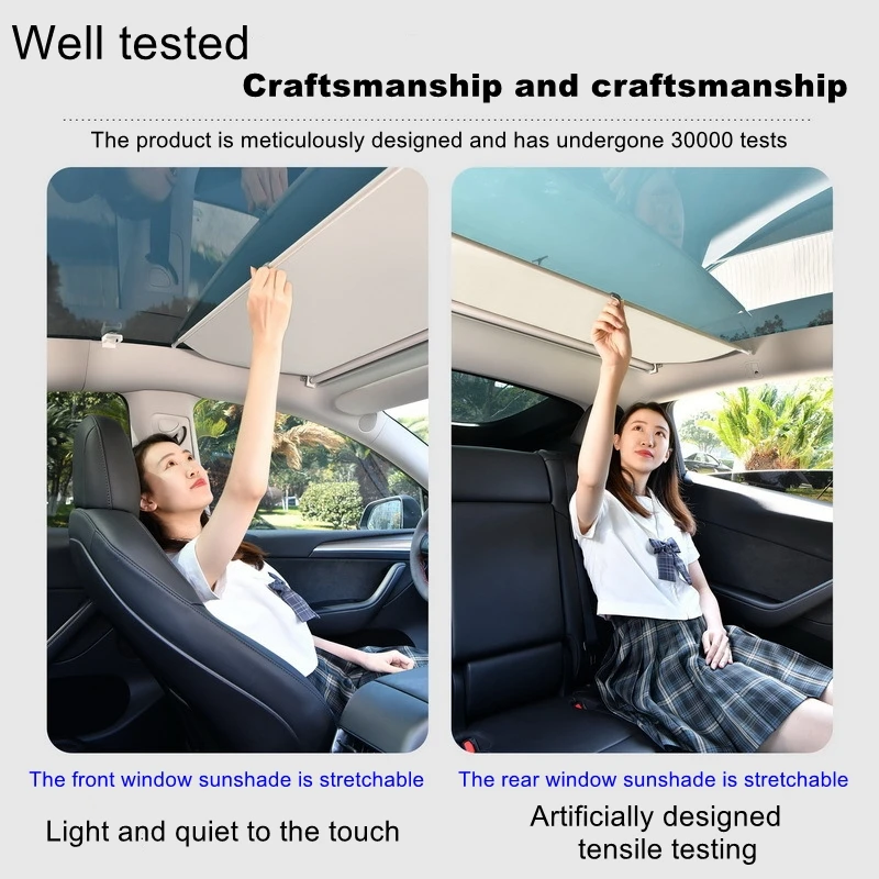 2024 Car interior accessories upgraded sun shade uv protection sunshade sunroof for tesla model 3 model Y