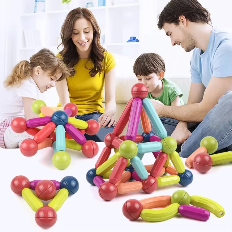 36pcs Magnetic Sticks Balls And Rods Montessori Educational STEM Toys Magnetic Building Sticks Blocks for Kids