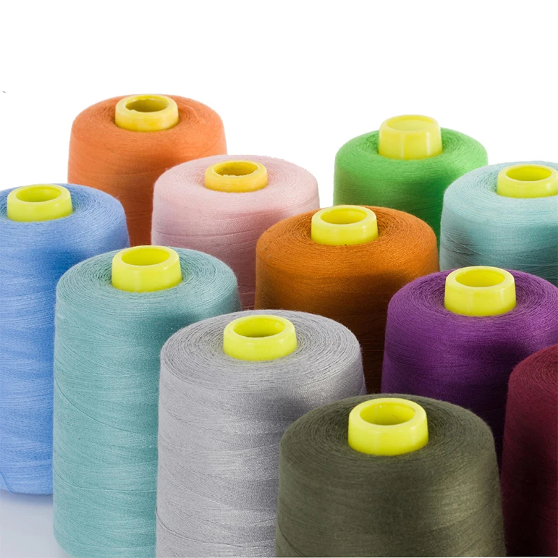 China Factory 100% Polyester Monofilament Yarn High tenacity sewing thread overlocking polyester yarn