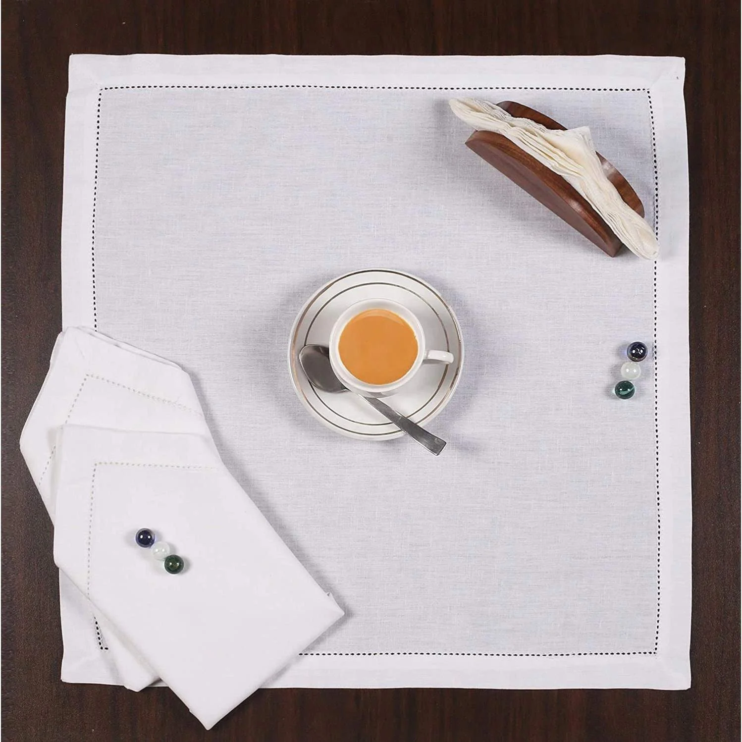 China Supplier Best Selling Wholesale White Napkins Linen Napkin 100% Hand Hemstitch Napkin