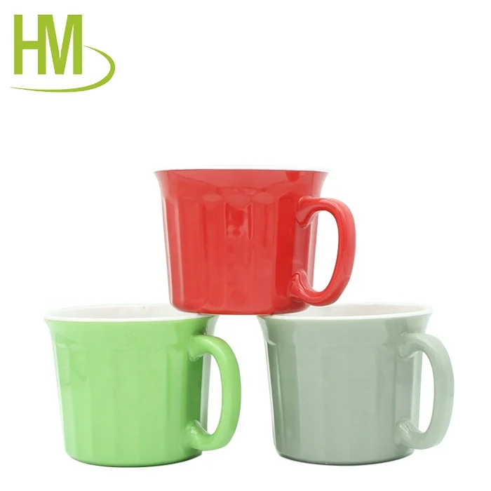bulk cheap glazed solid color ceramic coffee mugs
