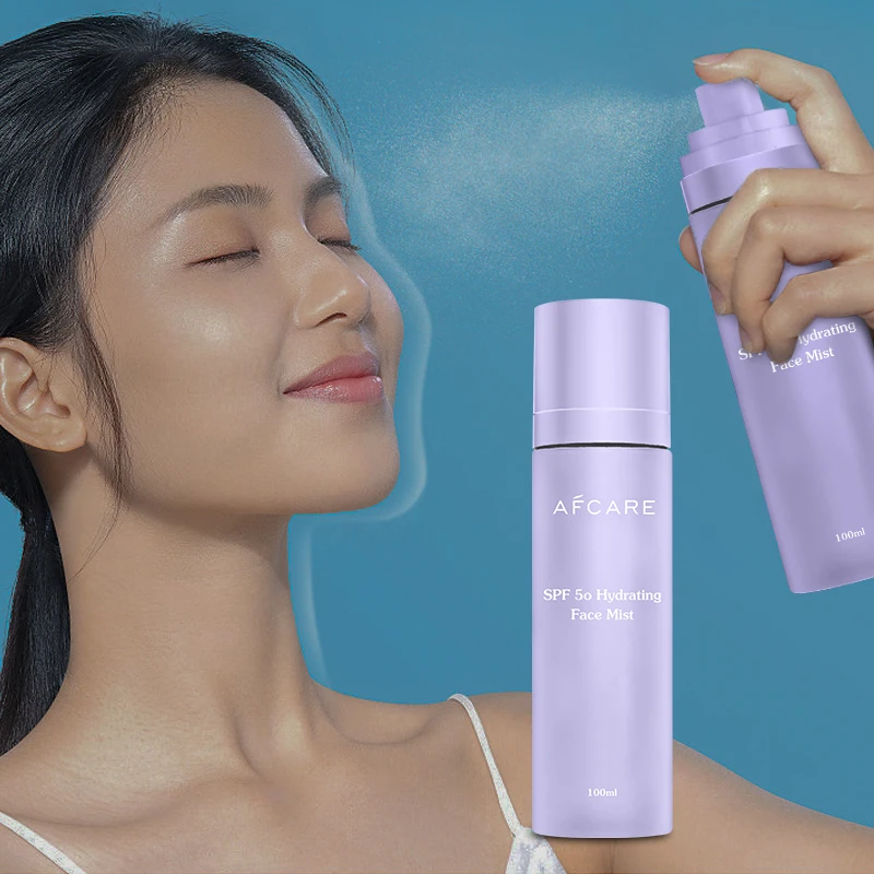 Private Label Sunscreen Face Mist Hydrating Antioxidant and Organic Vegan Luxury Spray Mist Bottle for Face Toner