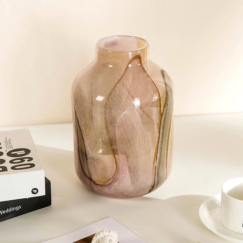 Retro Chinese Ornamental Handmade Single Flower Vase The Flat Glass Bud Vase Vase For Flower Arrangement