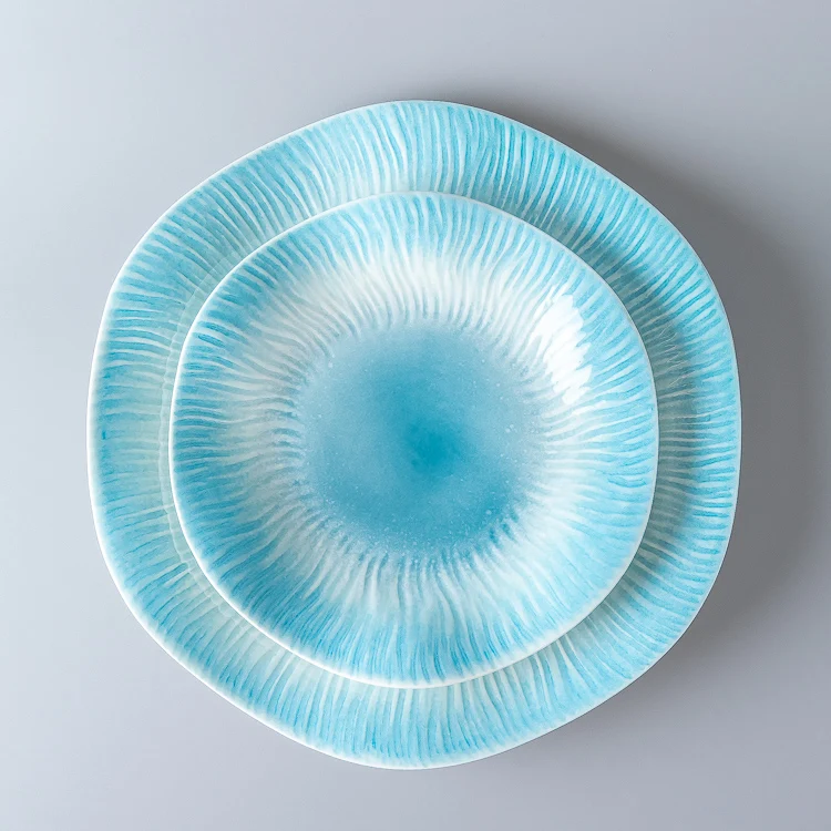 New Product High Quality Wedding Bone China Flat Dinner Dishes Ceramic Flower Shape Dinner Plates