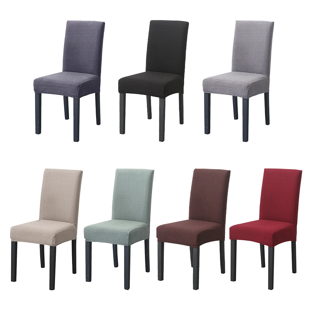 Jacquard Chair Covers Knitting Hotel Restaurant Living Dining Room Fabric Stretch Spandex Chair Cover for Banquet
