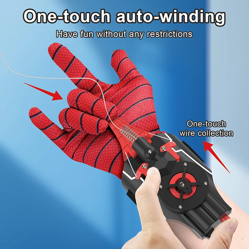 Superhero Role-Play Spiderman Ejector Launcher Wrist Toys With Gloves Cosplay Bow And Arrow Web String Shooter Toys For Boys