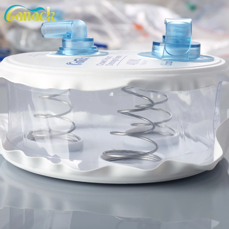 Wound Drainage System 400ml /200ml Spring Evacuator ,PVC/ Silicone Drainage Tube Drainage Bag