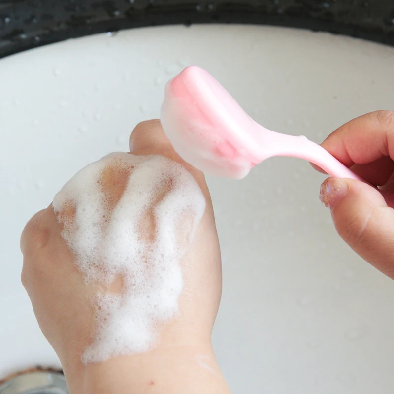 Handheld Massage Silicone Manual Facial Cleansing Brush Face Brushes for Cleansing and Exfoliating with plastic handle