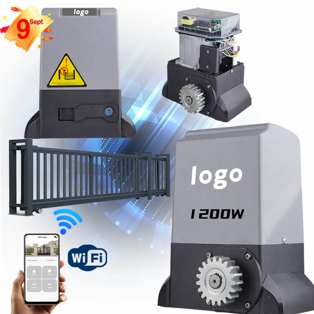 High Power Smart WiFi tuya 220V 1200W for 2000kg Sliding gate opener Magnetic Limit Switch Sliding door motor