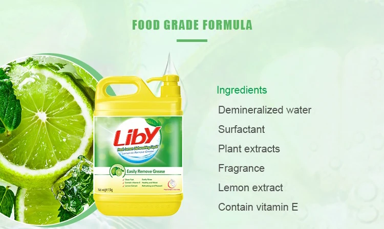 Liby Grepower Factory Price Surfactant Wash Dishes Eco Friendly Dishwashing Liquid Dish washing Liquid Detergent Dishwasher