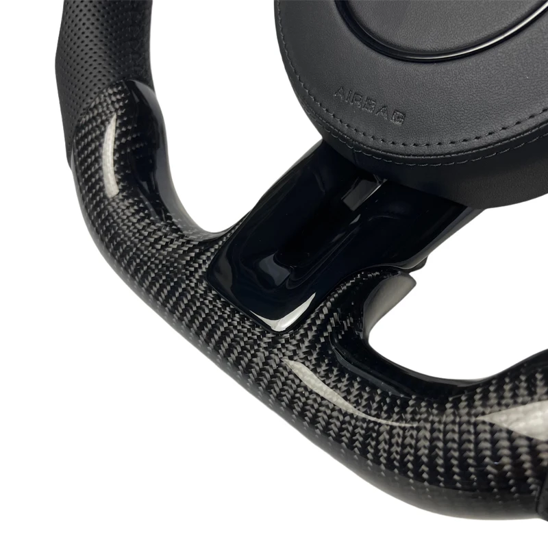 For Ford Mustang 2015 2016 2017 2018 2019 2020 2021 2022 Modified Carbon Fiber Steering Wheel Sport Flat Bottom