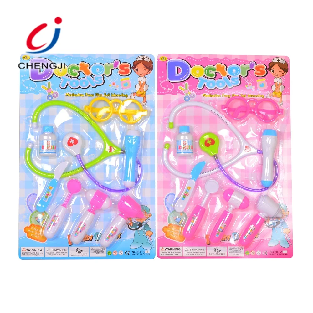 Children educational pretend play plastic doctor play set toy hospital