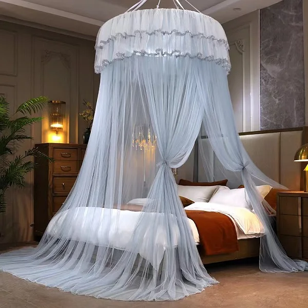 Princes style Long Lasting High Quality Affordable Elegant Lace Round Circular Anti-mosquito Bed Net Canopy for Africa