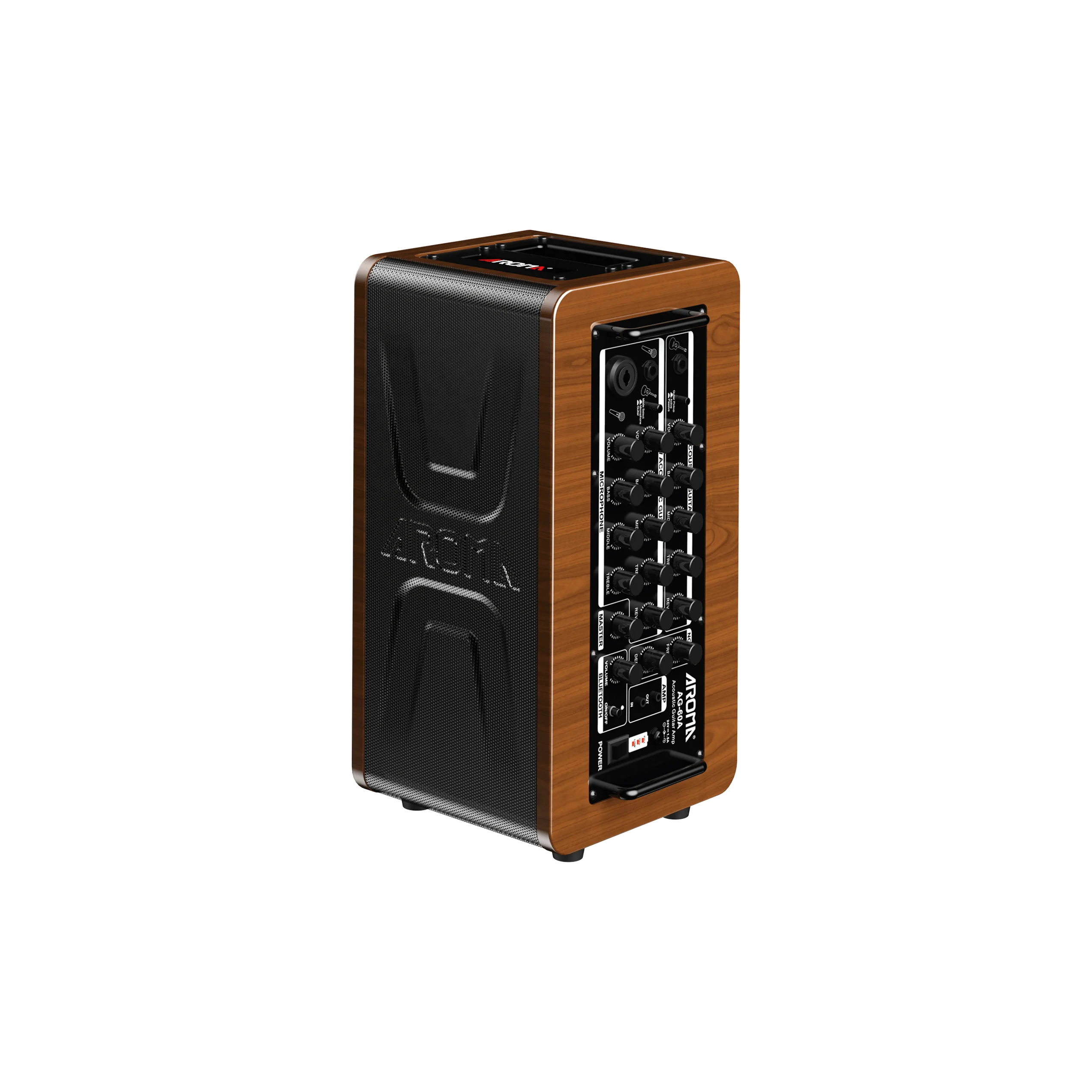 Wholesale Customized Portable 60W 5 Inch Full Frequency*2 Bluetooth Volume Adjustment Wooden Speaker
