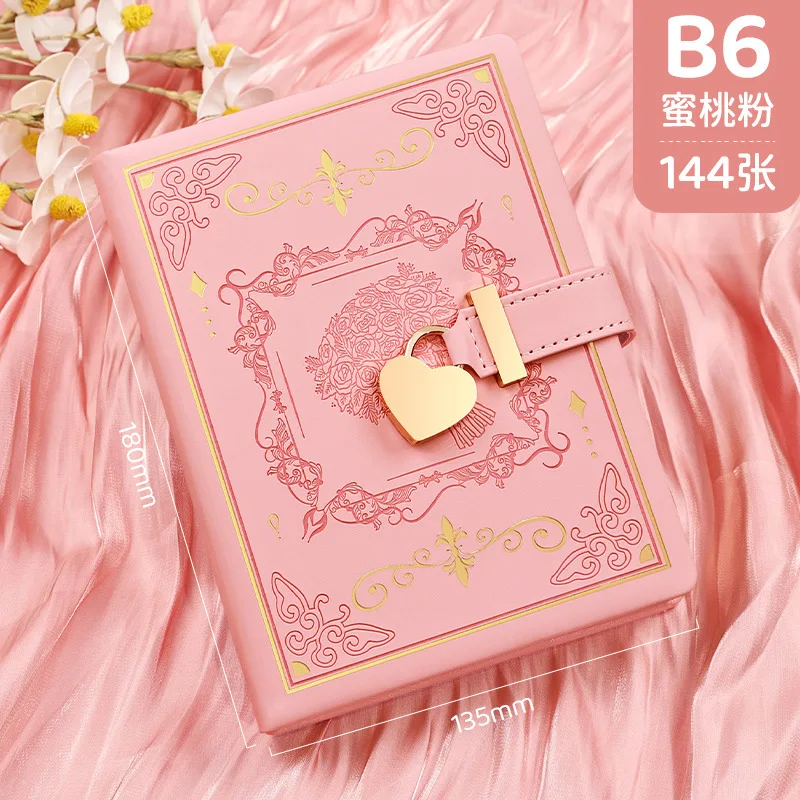 Wholesale  Heart Shaped Lock Diary with Key for students school supplies