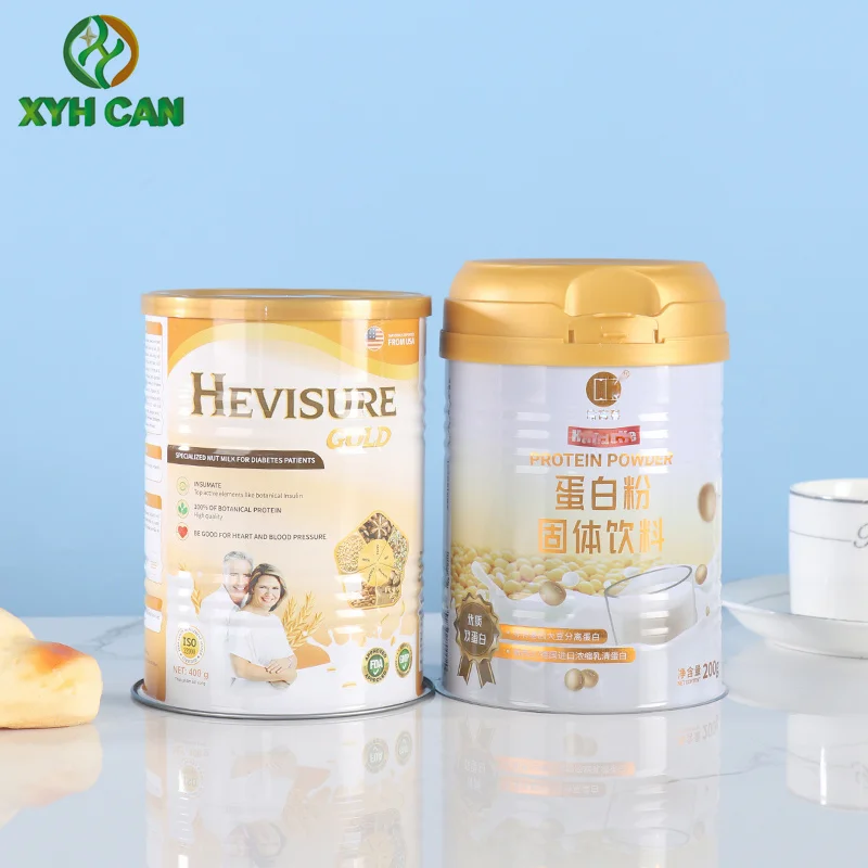 Color Printing Easy to Pull Lid plastic lid Infant Milk Powder Food Tinplate Can Food Packaging Products
