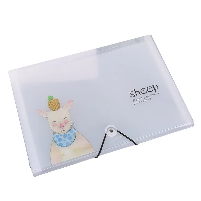 Fashion Flap Folder with Elastic Closure Letter Size Envelop Folder Sewing Edge Envelop File Bag