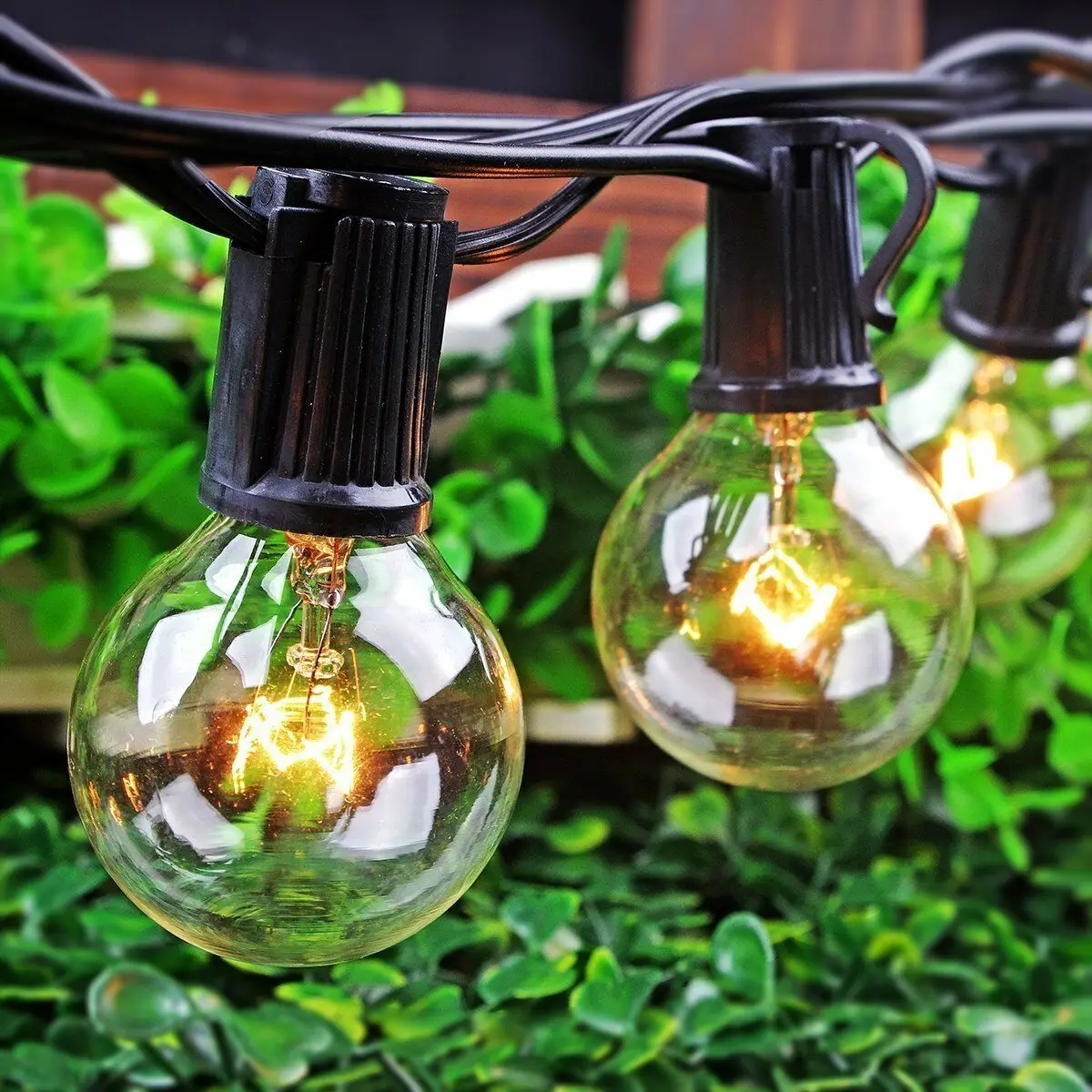 
25ft 48ft Clear Bulb LED G40 globe solar led string lights outdoor holiday decoration garland g40 string lights 